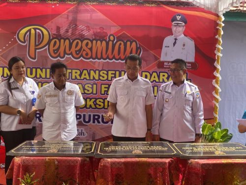 Bupati Perdie M Yoseph Resmikan Gedung Transfusi Darah, Gudang Farmasi dan Rumah Oksigen UPTD RSUD Puruk Cahu