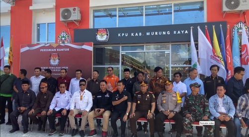 Bupati Perdie M Yoseph Resmikan Kantor KPU Murung Raya