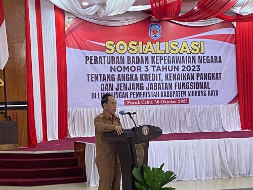 Plt. Sekda Murung Raya Serampang Apresiasi Sosialisasi Peraturan Badan Kepegawaian Negara (BKN) Nomor 3 Tahun 2023