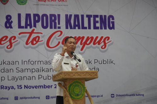 Sahli Yuas Elko Buka Kegiatan PPID dan Lapor Kalteng Goes to Campus 2023